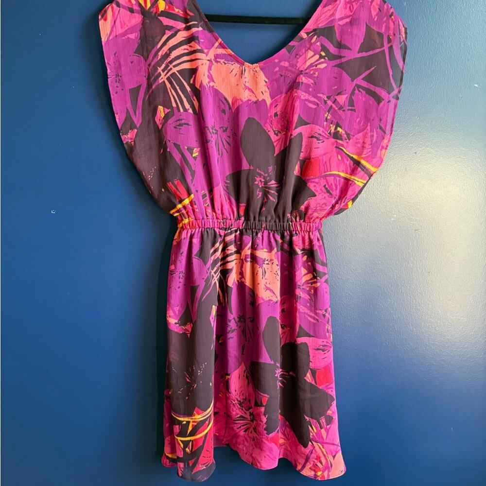 Express Y2K Pink and Purple Floral Dress size XS - Picture 9 of 11
